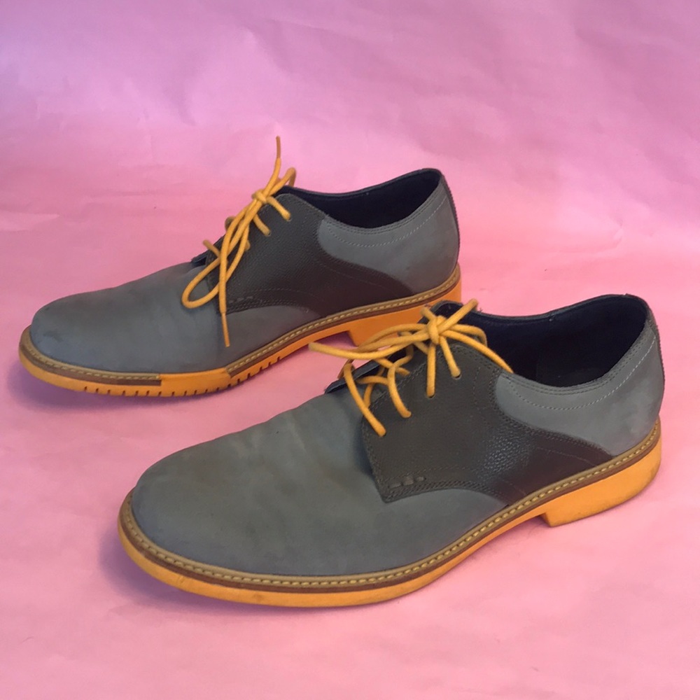 Gray/yellow Cole Haan leather shoes
